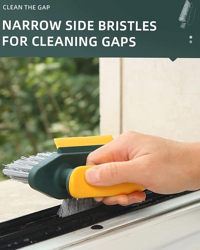 3093 4 in 1 with Squeegee, Bathroom Cleaning Brushes, V-Shape Gap Scrub Brush - Image 5