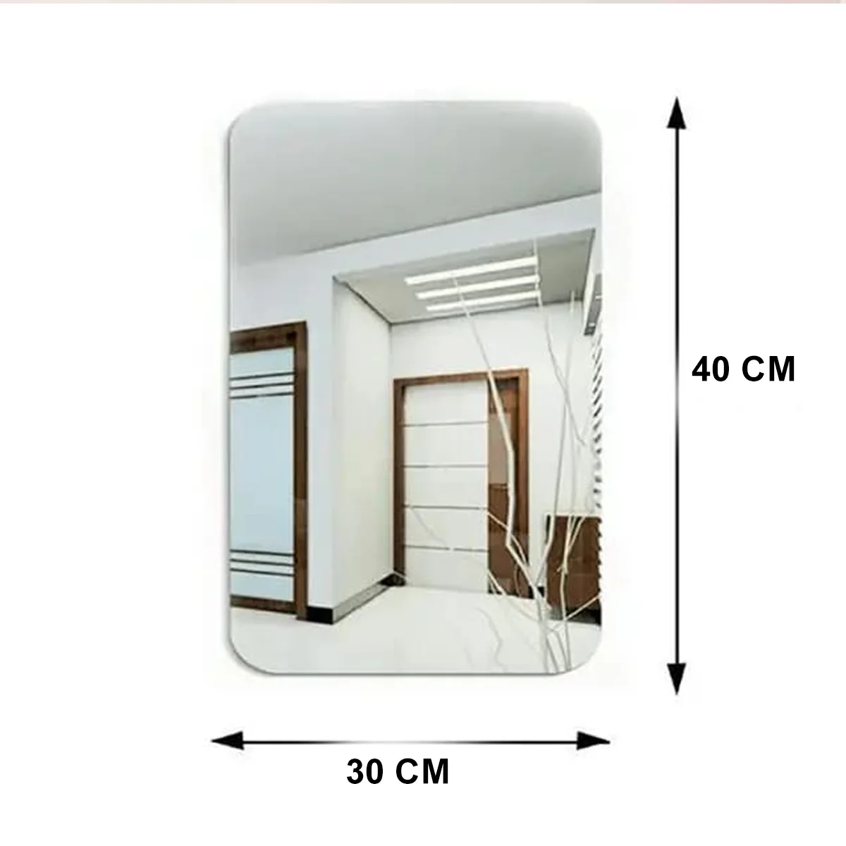 3112 Square Shape Adhesive Mirror Sticker -(Size-30cm x 40cm) For Wall ,On Tiles, Bathroom, Bedroom, Living Roomm Basin Stickers - Image 7