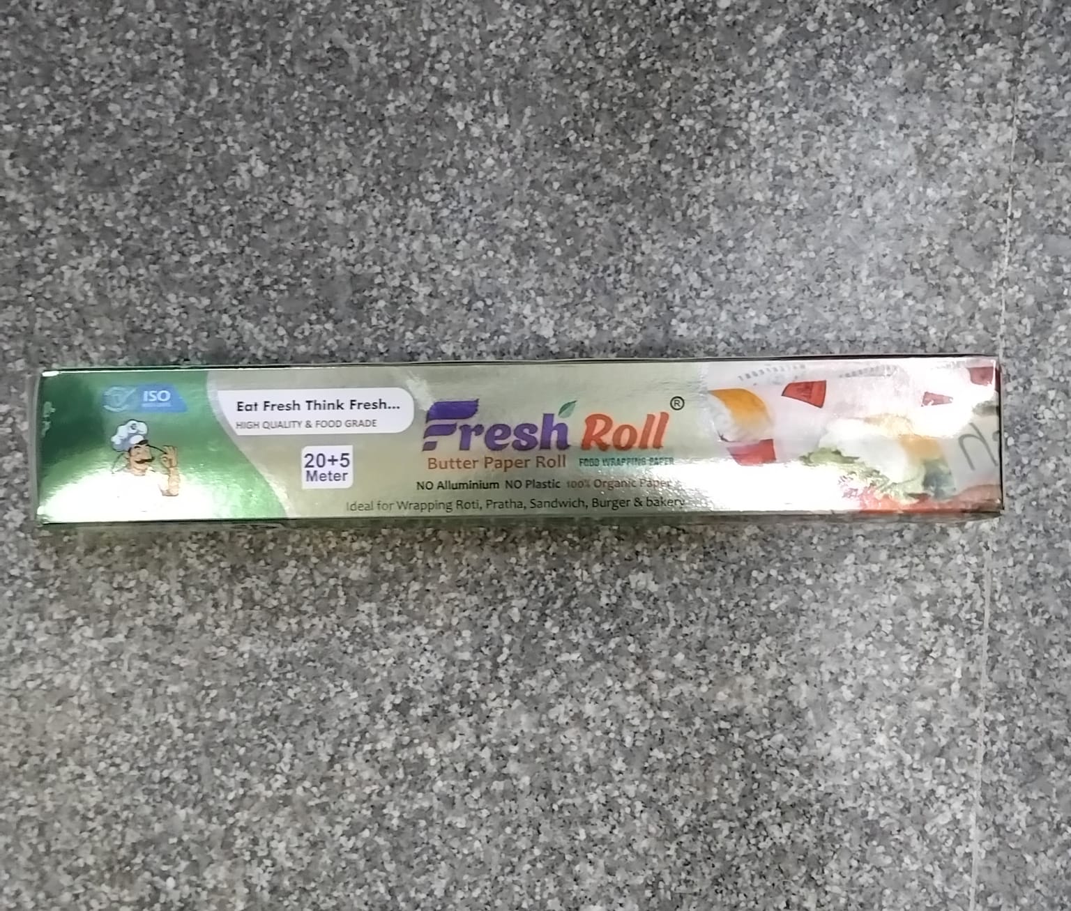 3126 Fresh Roll Butter Paper Roll 20+5 Meter 40 GSM Food packing Wrapping Paper No Alluminium No Plastic 100% Organic Paper - Image 4