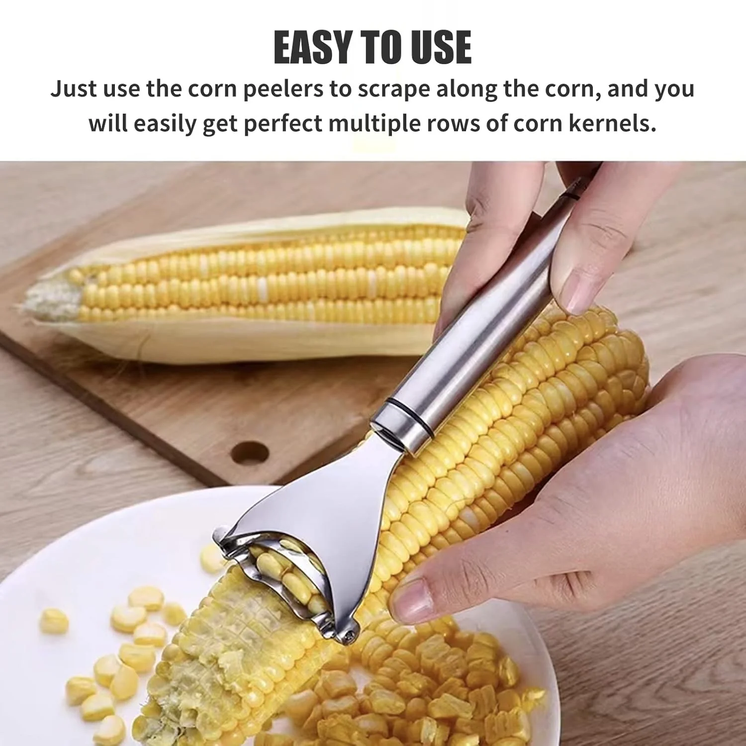 3134 Premium Corn Peeler, Stainless Steel Corn Cob Peeler - Image 3
