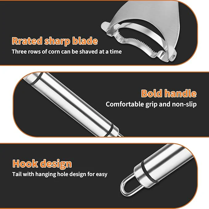 3134 Premium Corn Peeler, Stainless Steel Corn Cob Peeler - Image 7
