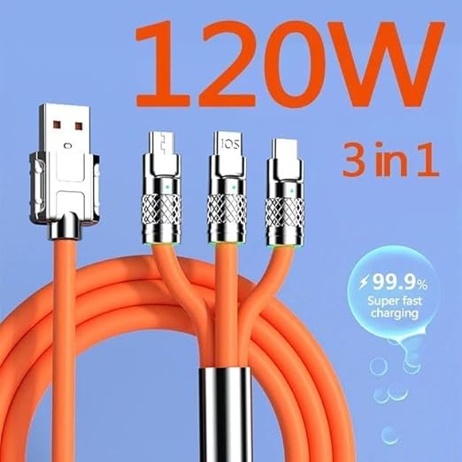 3146 3 In 1 Fast Charging Data Cable Portable Charger Cord 1 Pcs - Image 2