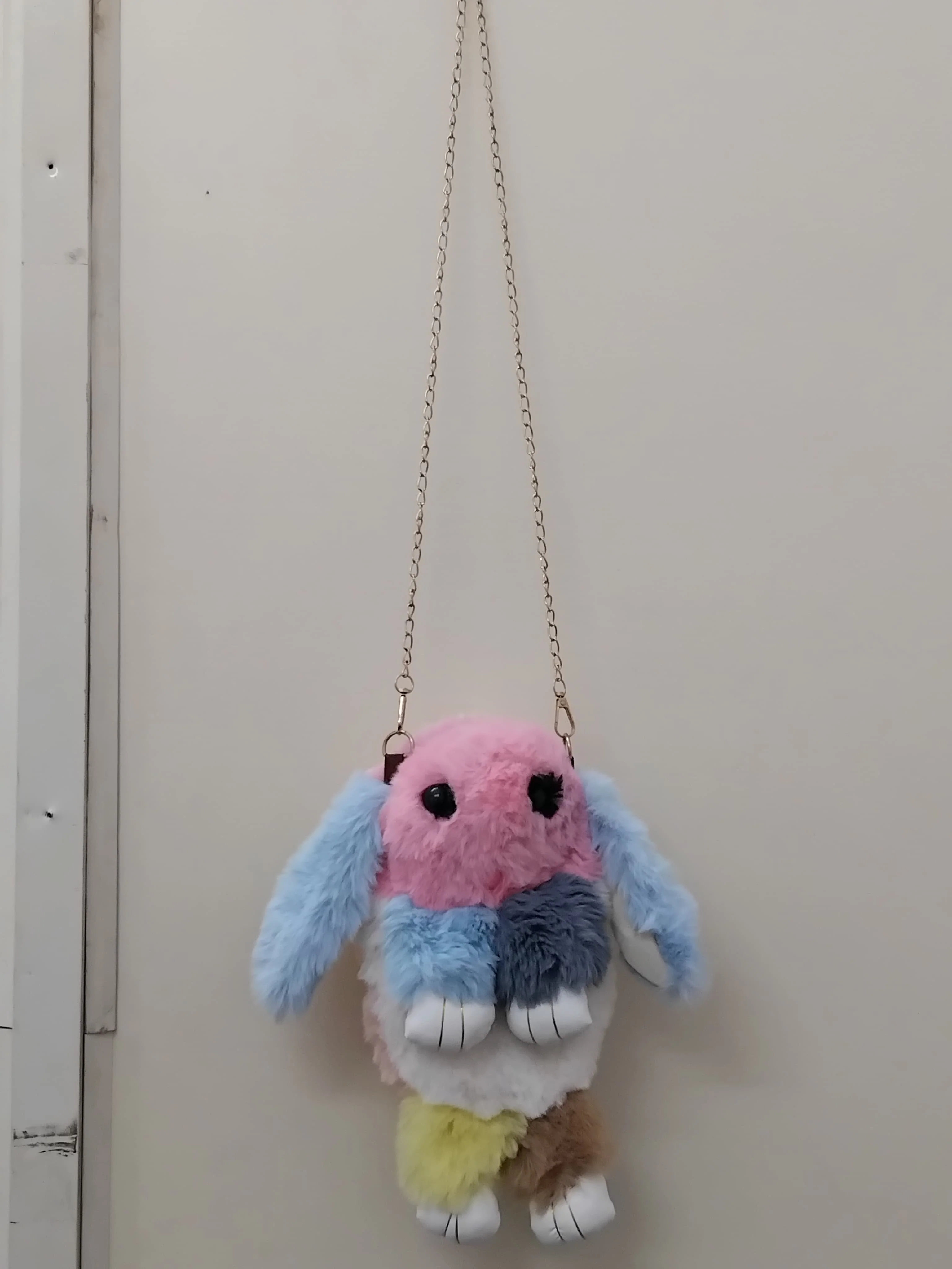 3147 Soft Cute Bunny Sling Bag With Chain And Smooth Zipper For Girls/Fluffy Rabbit Cross body& Hand Bag/Plush Bunny Shoulder Bag Multicolour Pack Of 1 Piece - Image 11