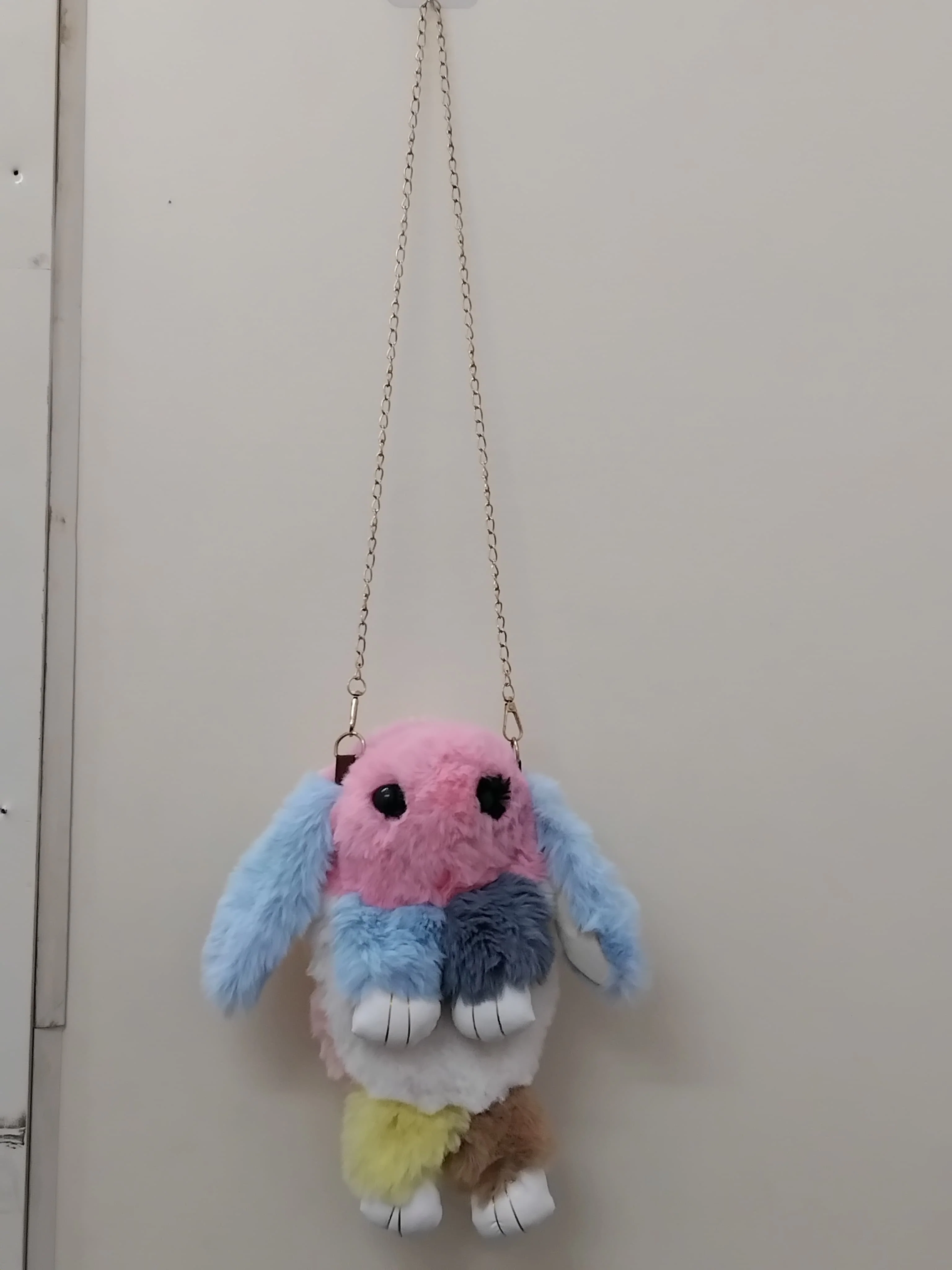 3147 Soft Cute Bunny Sling Bag With Chain And Smooth Zipper For Girls/Fluffy Rabbit Cross body& Hand Bag/Plush Bunny Shoulder Bag Multicolour Pack Of 1 Piece - Image 12