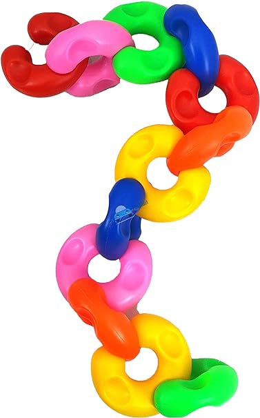 3148 (12 pcs)Colourful Activity Chain Links | Activity and Eduational Toy for Babies | Infant & Preschool Toys | 5 Months & Above | Helps Develop Hand - Eye Coordination & Motor Skills | - Image 2