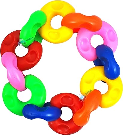 3148 (12 pcs)Colourful Activity Chain Links | Activity and Eduational Toy for Babies | Infant & Preschool Toys | 5 Months & Above | Helps Develop Hand - Eye Coordination & Motor Skills | - Image 3