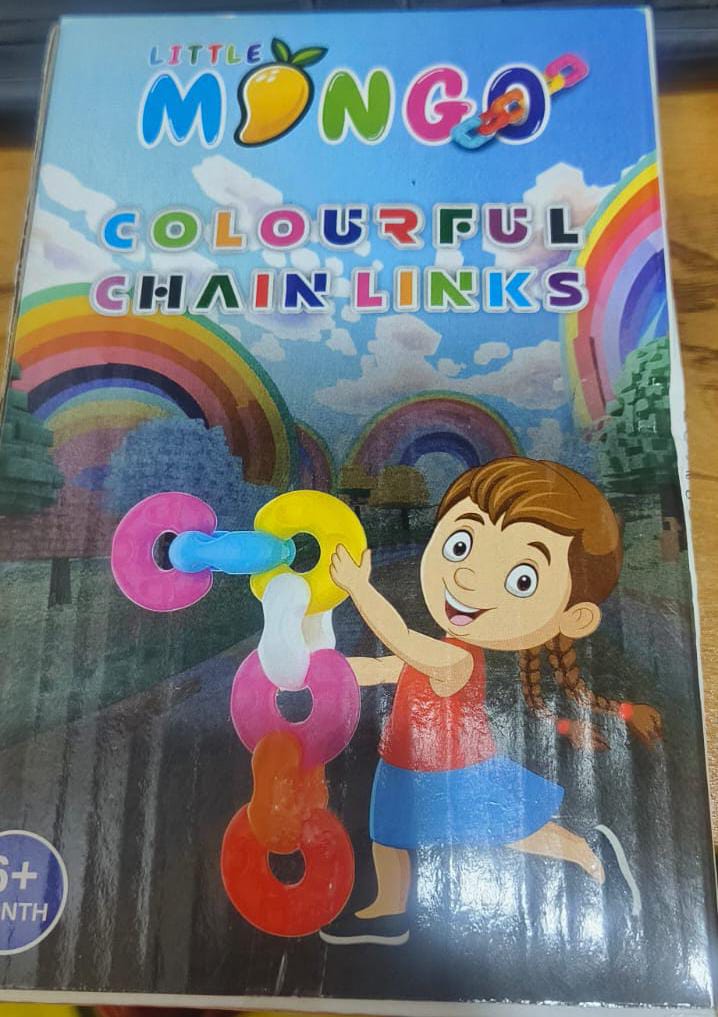 3148 (12 pcs)Colourful Activity Chain Links | Activity and Eduational Toy for Babies | Infant & Preschool Toys | 5 Months & Above | Helps Develop Hand - Eye Coordination & Motor Skills | - Image 4
