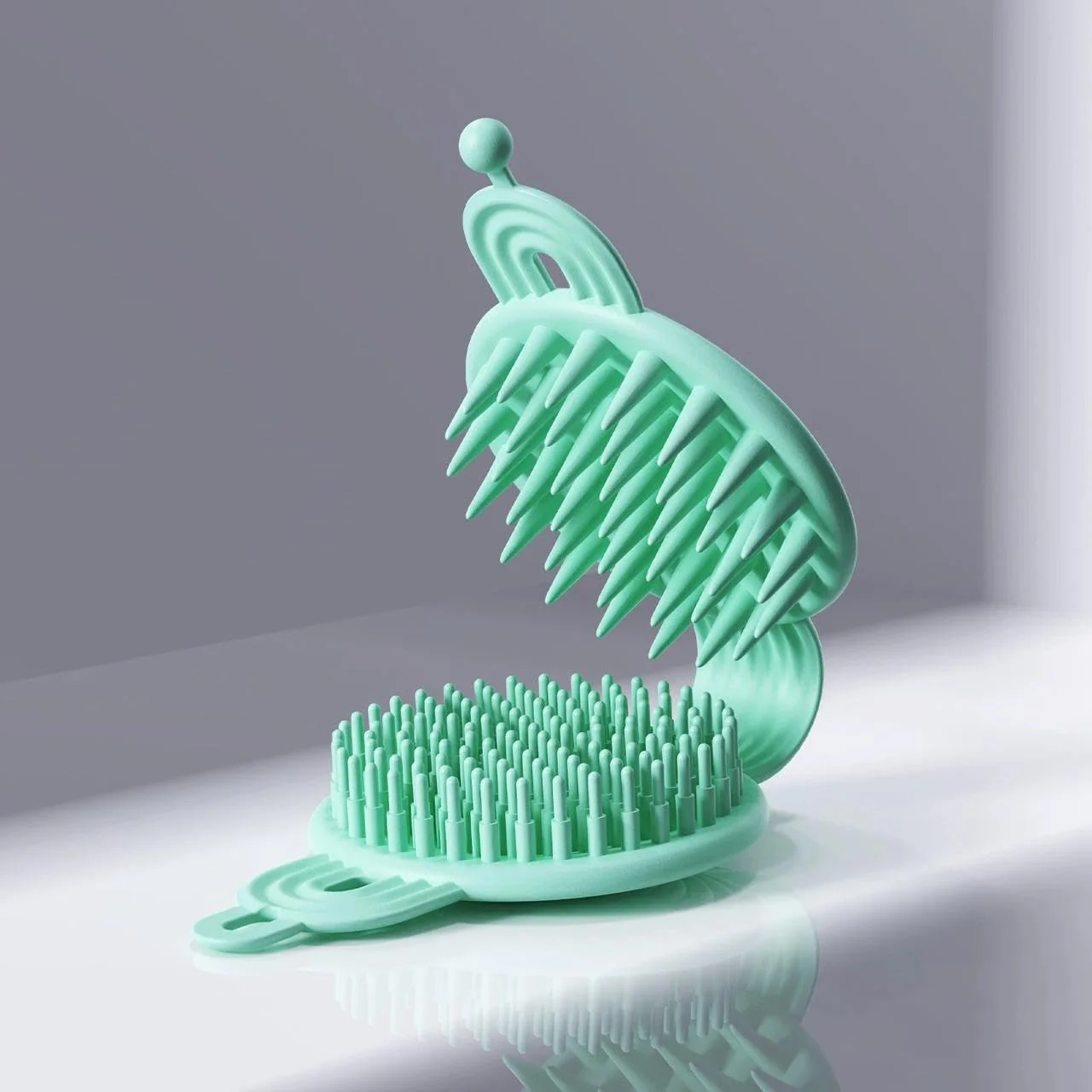 3152 2 in 1 double sided shampoo brush Soft Silicone Loofah Body Brush