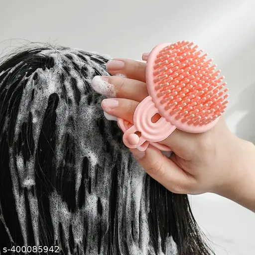 3152 2 in 1 double sided shampoo brush Soft Silicone Loofah Body Brush - Image 15