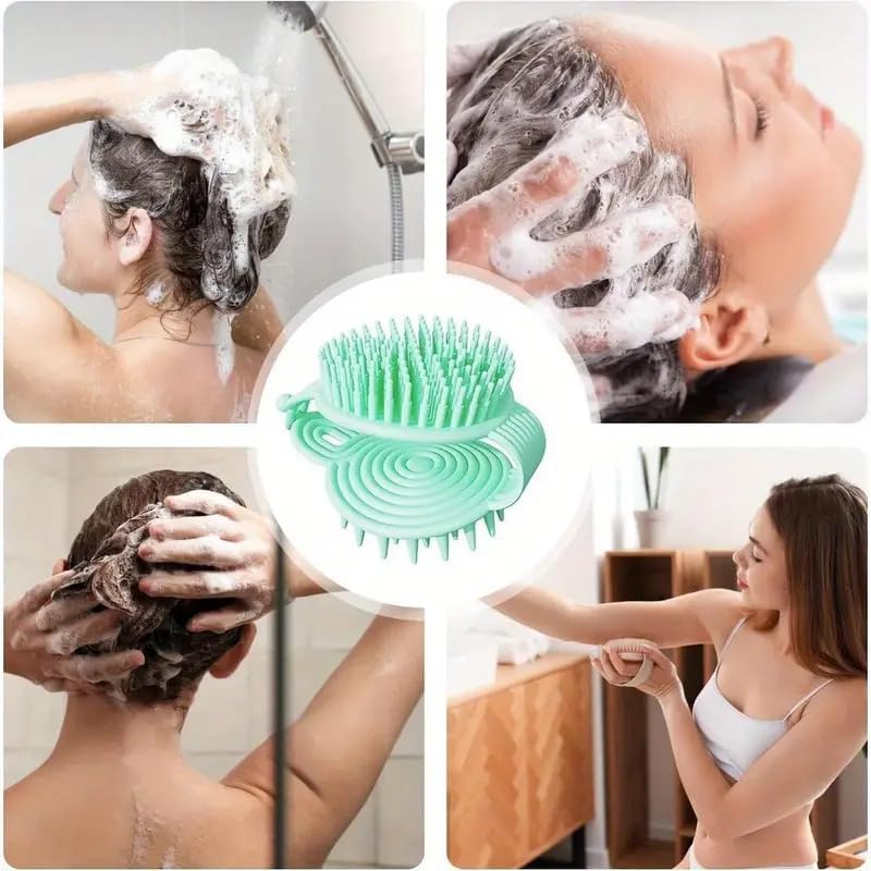 3152 2 in 1 double sided shampoo brush Soft Silicone Loofah Body Brush - Image 2