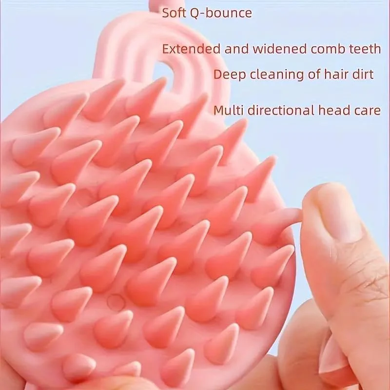 3152 2 in 1 double sided shampoo brush Soft Silicone Loofah Body Brush - Image 6