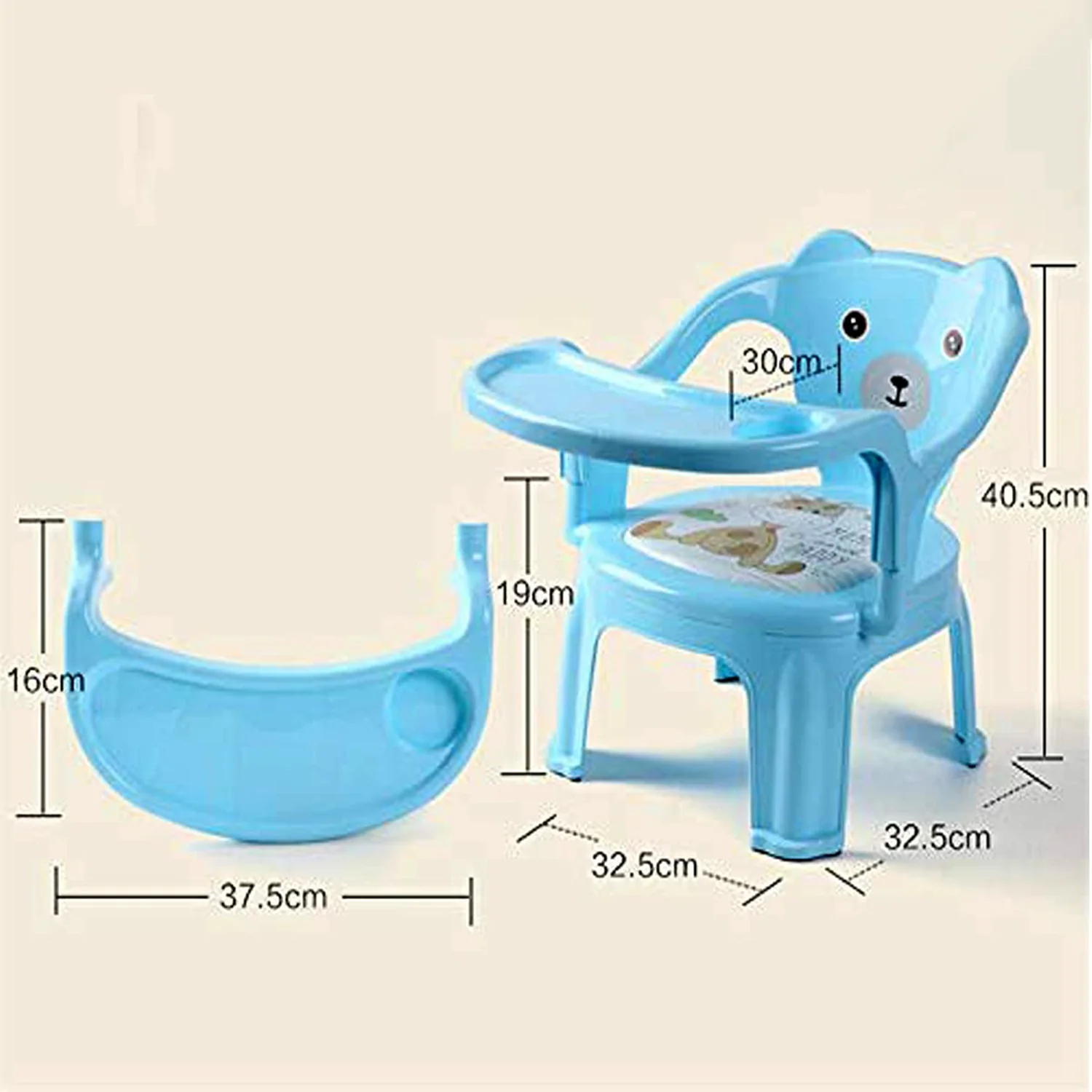 3183 Durable Plastic Baby Chair with Tray for Kids - Image 5