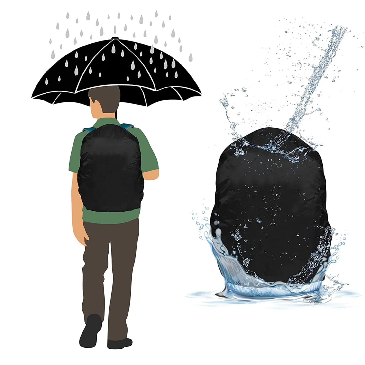 3189 Nylon Waterproof & Dust Proof Rain Bag Cover with Carry Pouch - Image 6