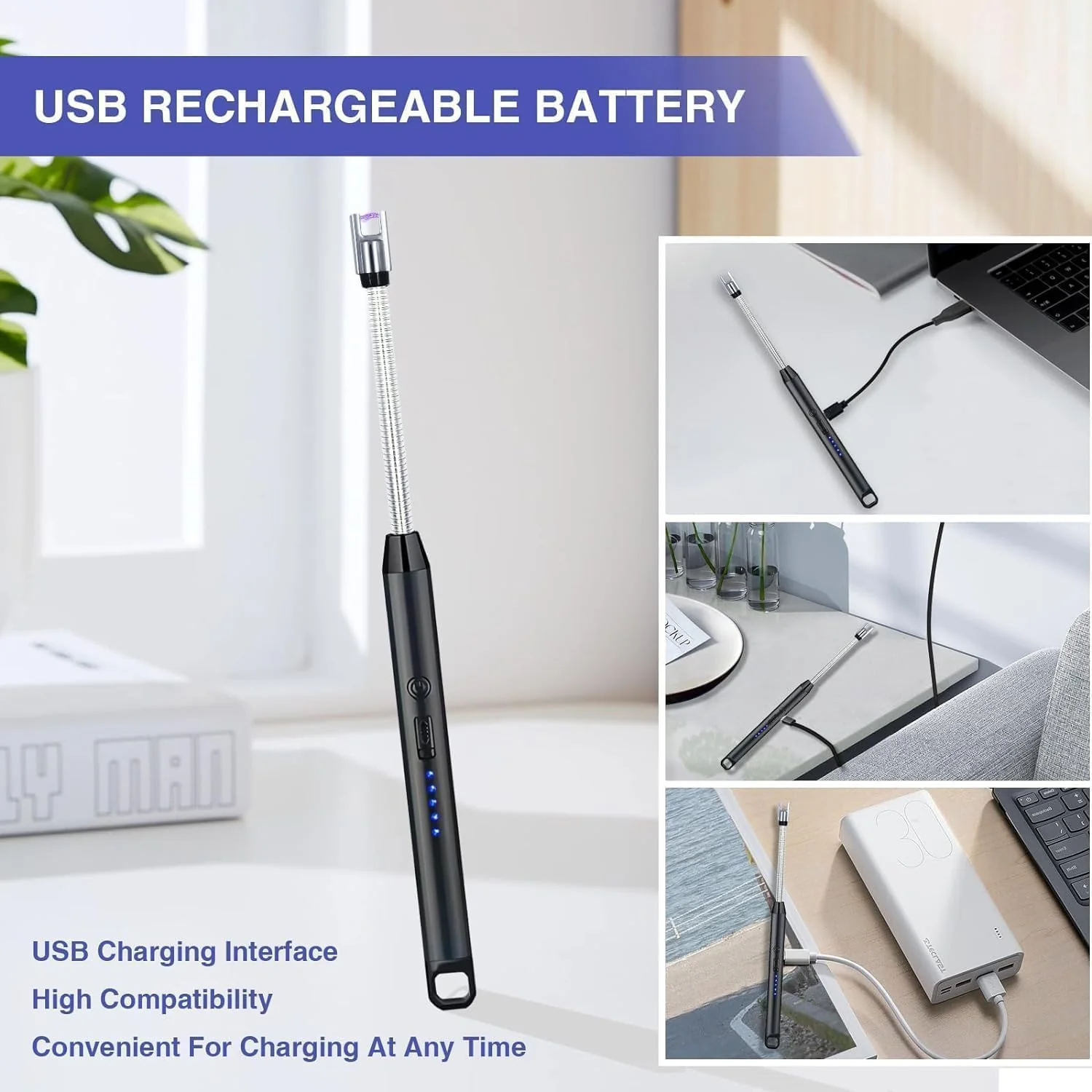 AM7156 Electric Arc Gas Lighter Rechargeable For Kitchen - Image 5