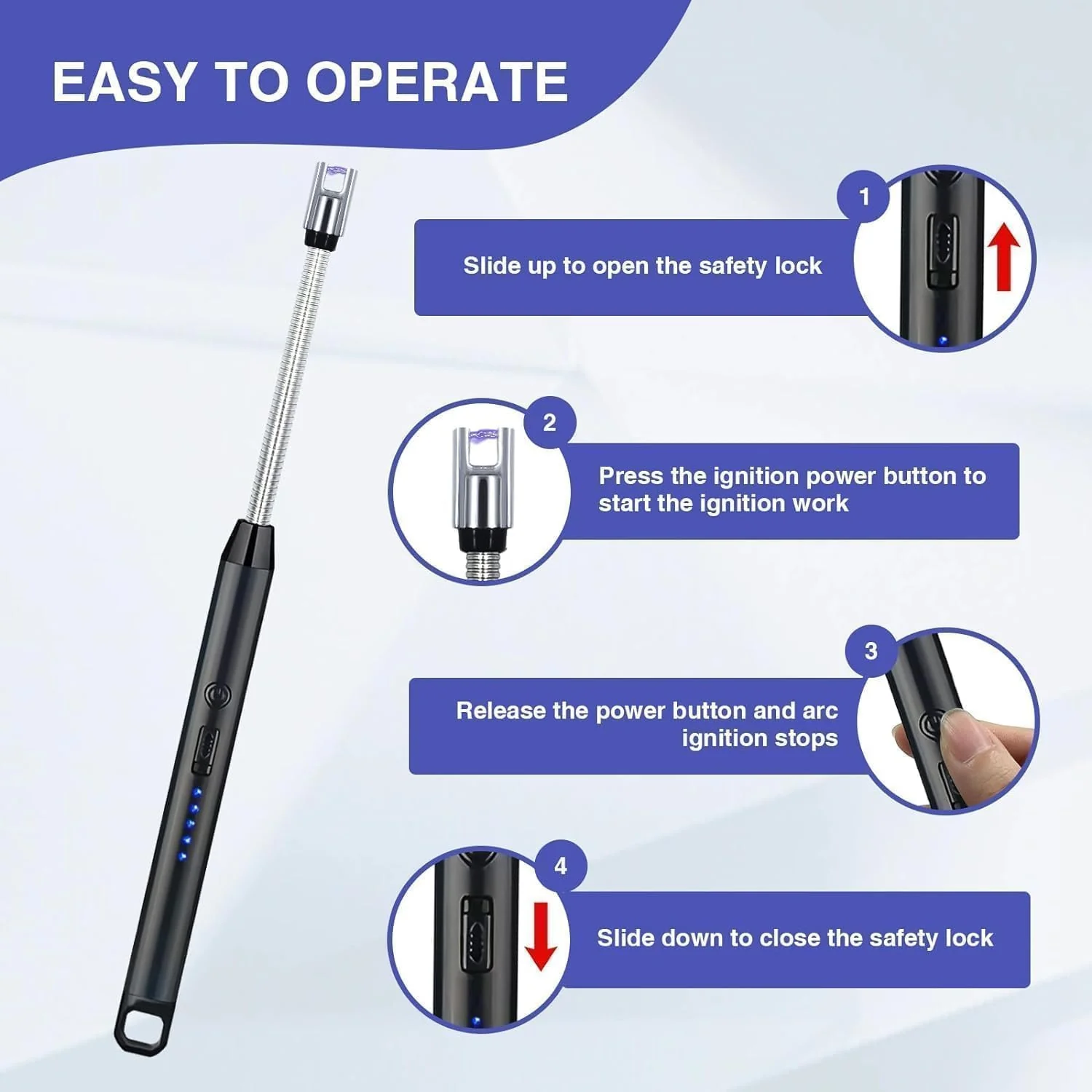 AM7156 Electric Arc Gas Lighter Rechargeable For Kitchen - Image 6
