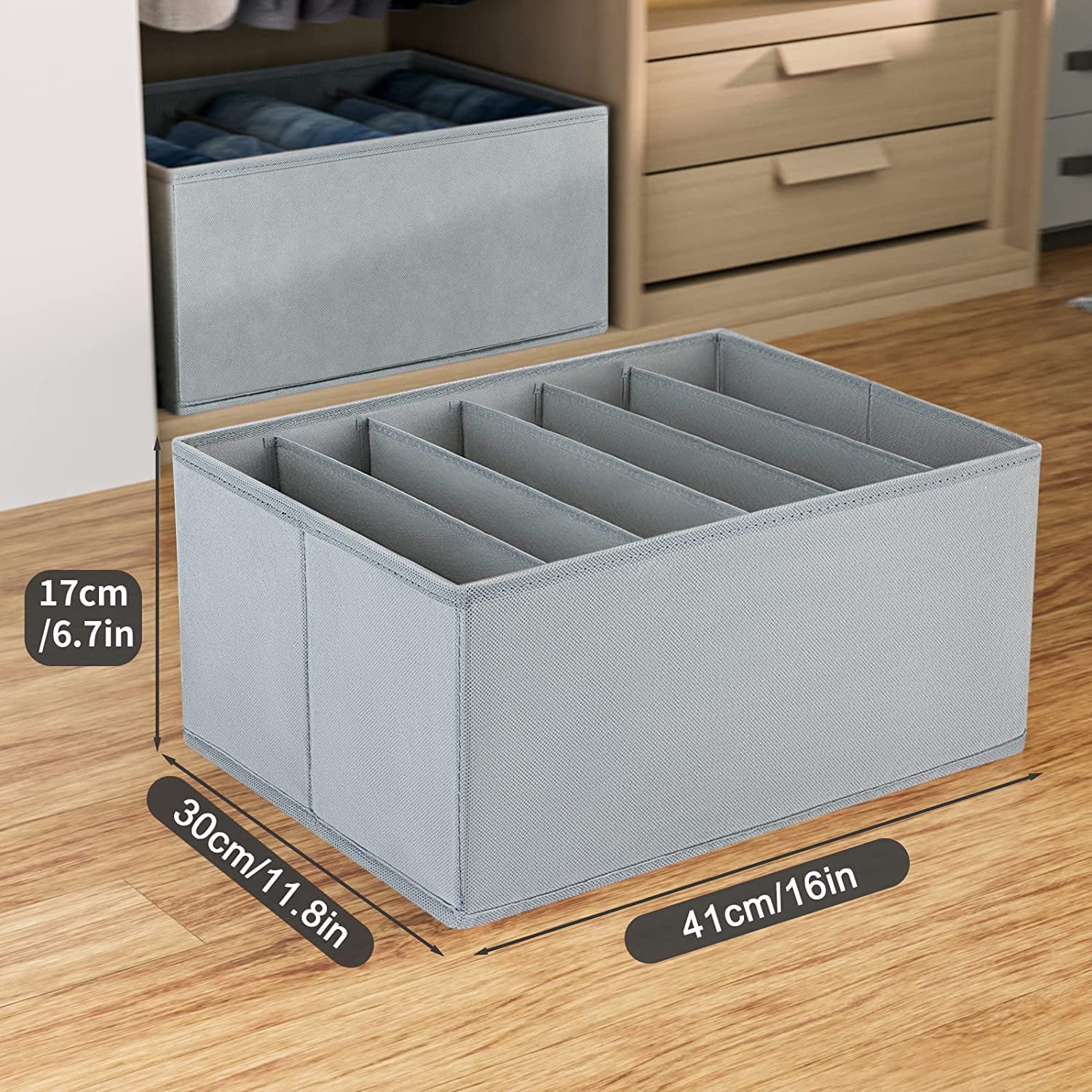 3266 Folded Clothes Drawer Organizer for Jeans, Sweater, Dresses, T-shirts Pack of 1 - Image 8