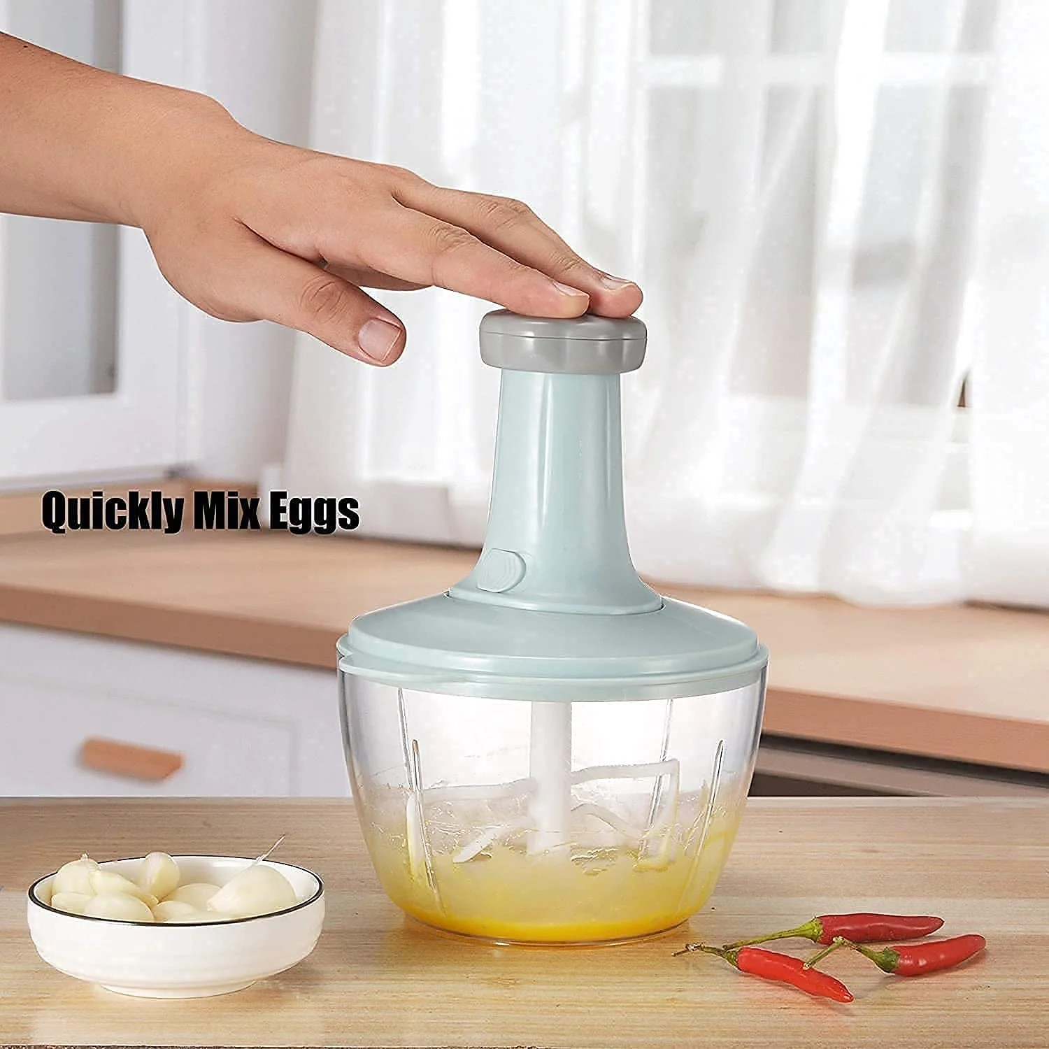 3267 Hand-Press Vegetable Chopper Mixer Cutter (800ml) - Image 4