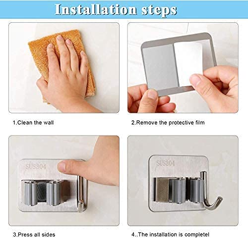3325 Adhesive Mop Holder and Broom Holder for Wall - Image 9