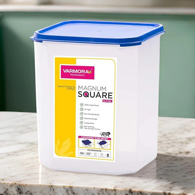 3375 Varmora Magnum Square  Transparent Airtight Food Storage Container - 5.7 Ltr - Image 3