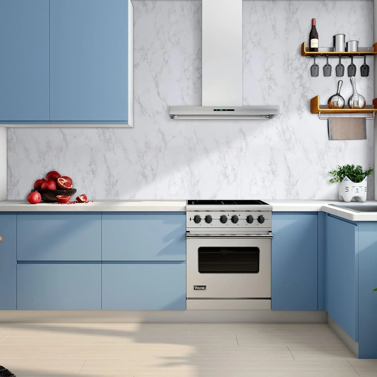 AM3414 White Marble Foil Kitchen Stickers(60CMX2M) 1 Piece - Image 2