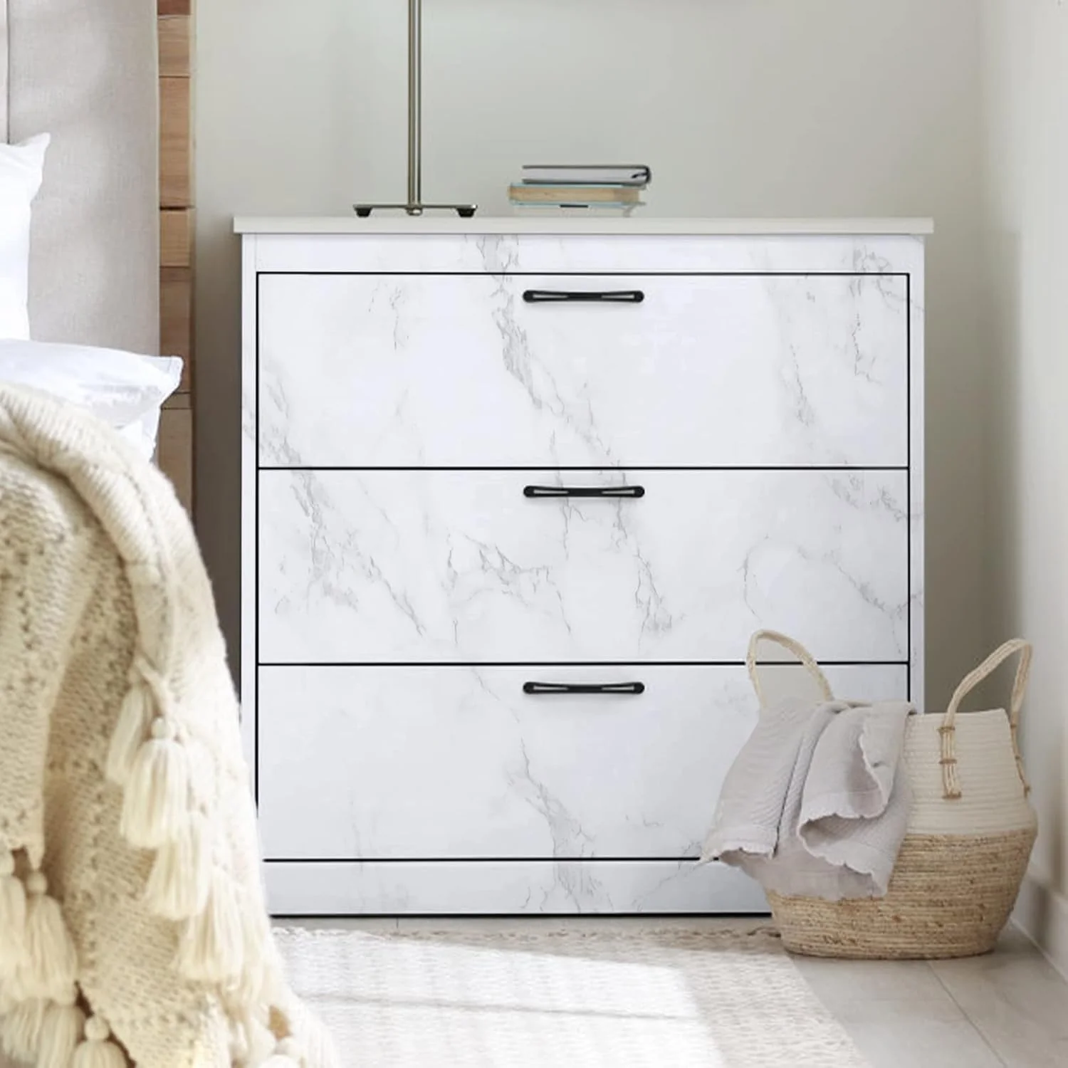 AM3414 White Marble Foil Kitchen Stickers(60CMX2M) 1 Piece - Image 5