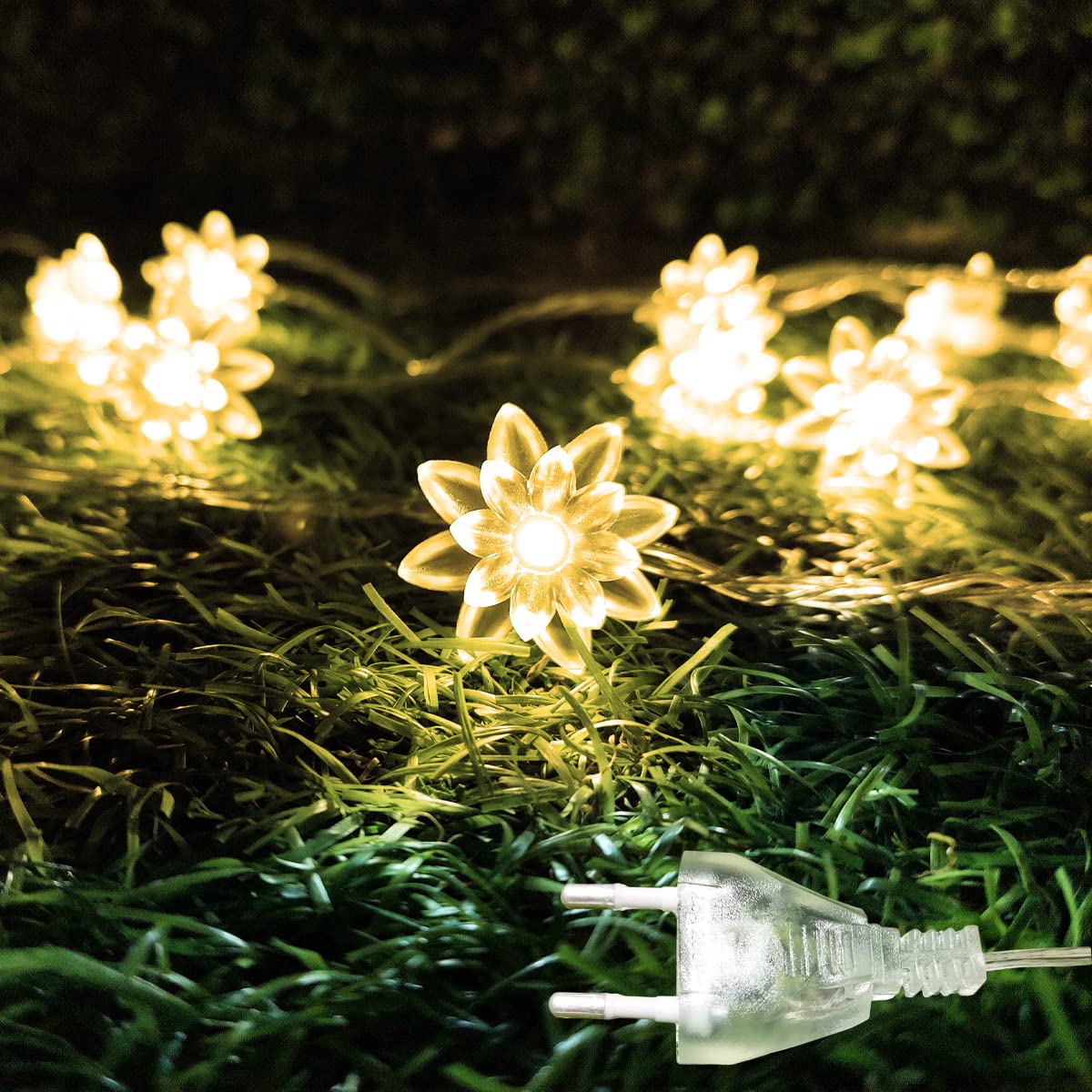 3394 14 LED Double Lotus Flower Fairy String Lights for Home Decoration 10 Feet (Warm White) - Image 9