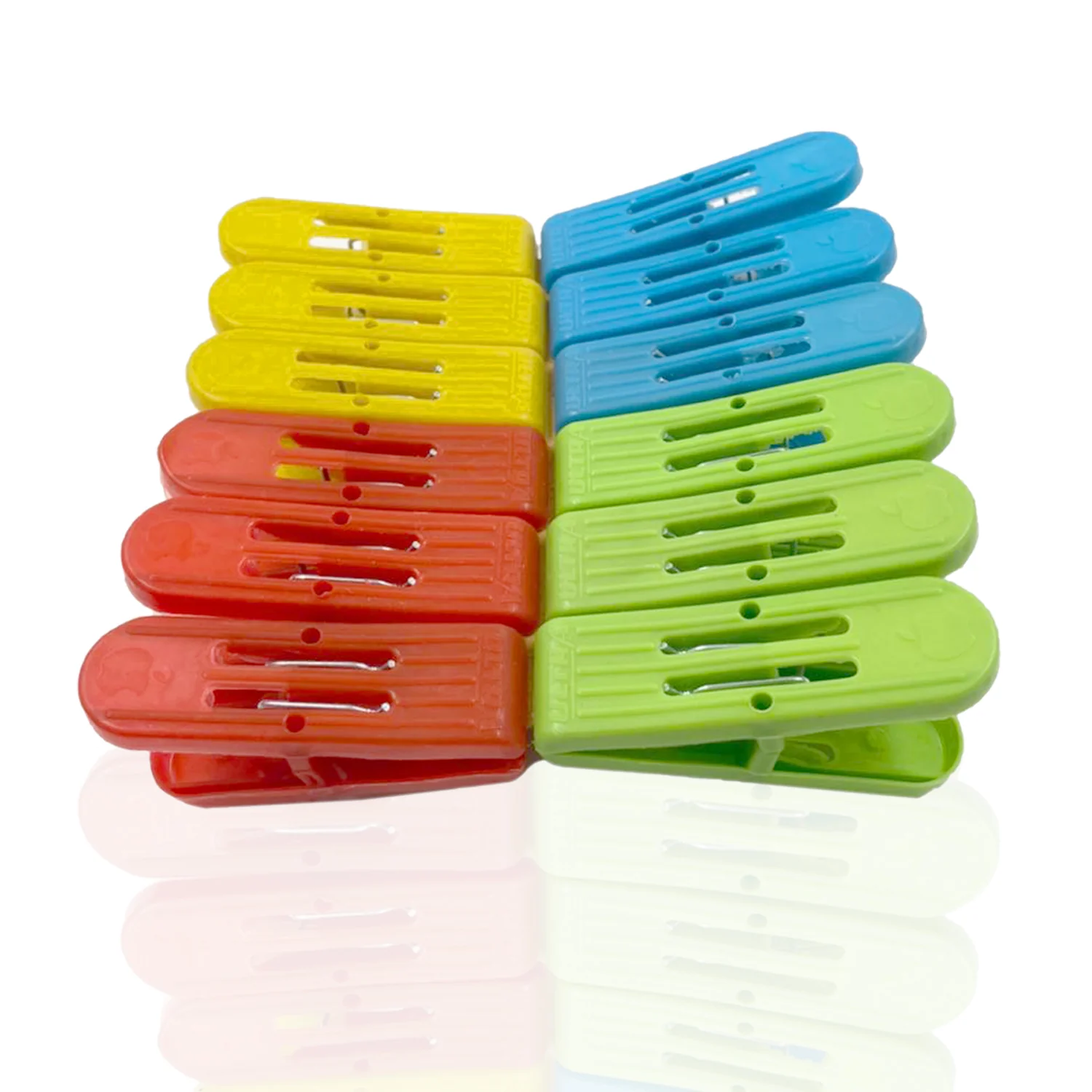 3461 Plastic Cloth Hanging Clips Set of 12 Pieces (1 Dozen) - Multicolor - Image 4