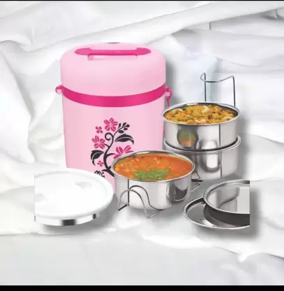 3518 Premium Insulated Double Walled Stainless Steel 3 Layer Lunch Box - Image 3