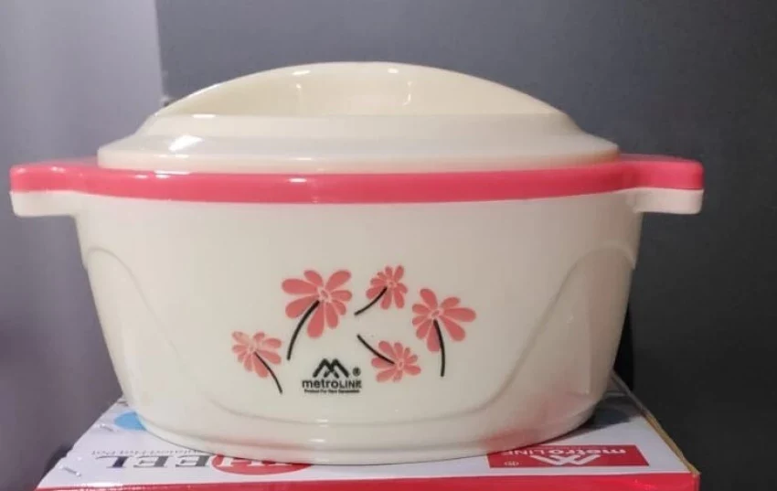 3541 Plastic Inner Stainless Steel, Thermal Serving Bowl Hot Pot Set of 1,(2500 ML) - Image 2