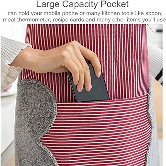 3559 Women Kitchen Apron with Hand Wipe Pockets - Image 3