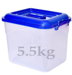 3718 Plastic Container with Side Lock-Handle for Flour, Pulses, Cereal, Atta, Rice, Snacks Etc (5.5 KG) - Image 2