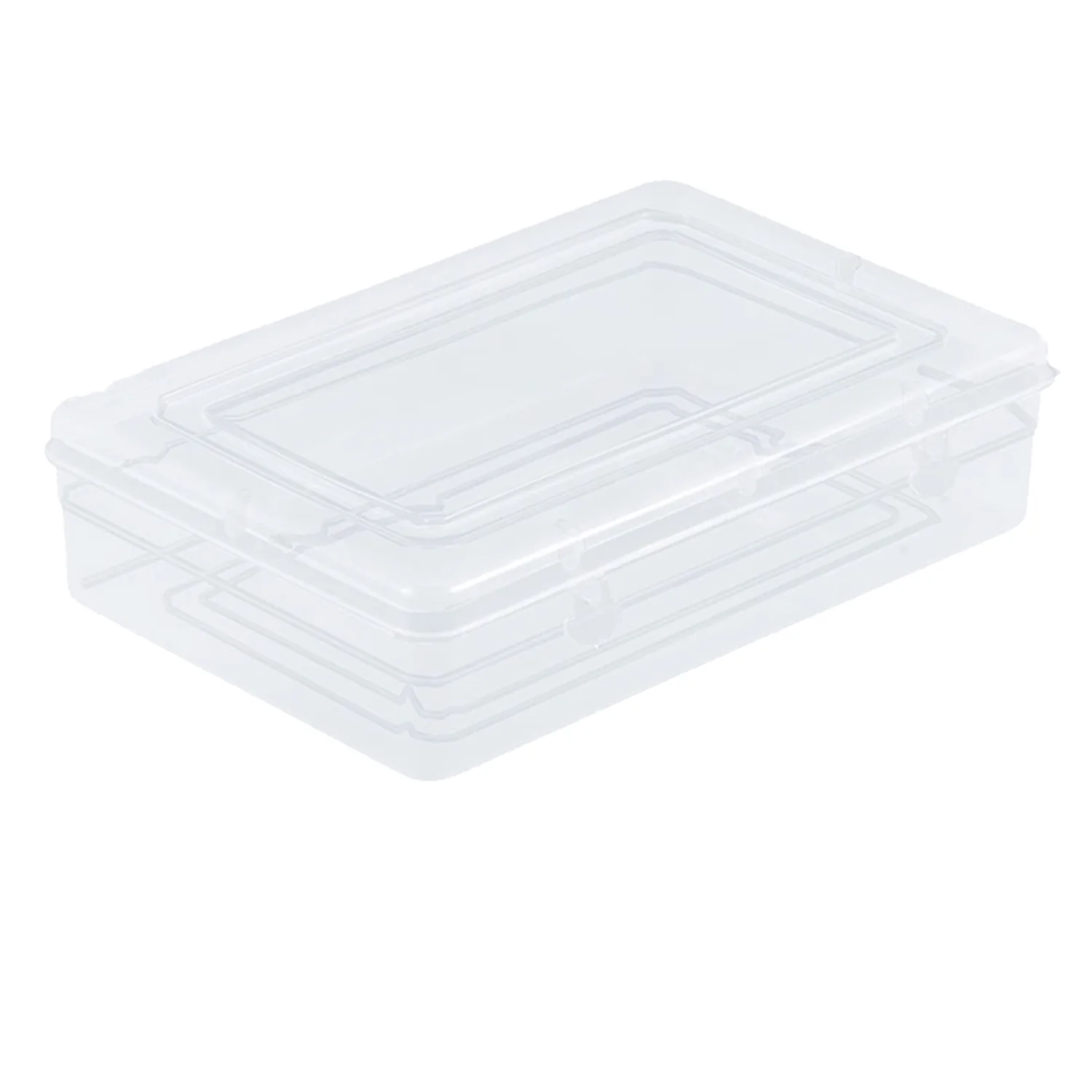 3756 Plastic Rectangular Container Box Set with Lid for Storage of Multipurpose Things Like Jewellery, Medicine, Spices (Clear, 220x160x50 mm) - Image 4