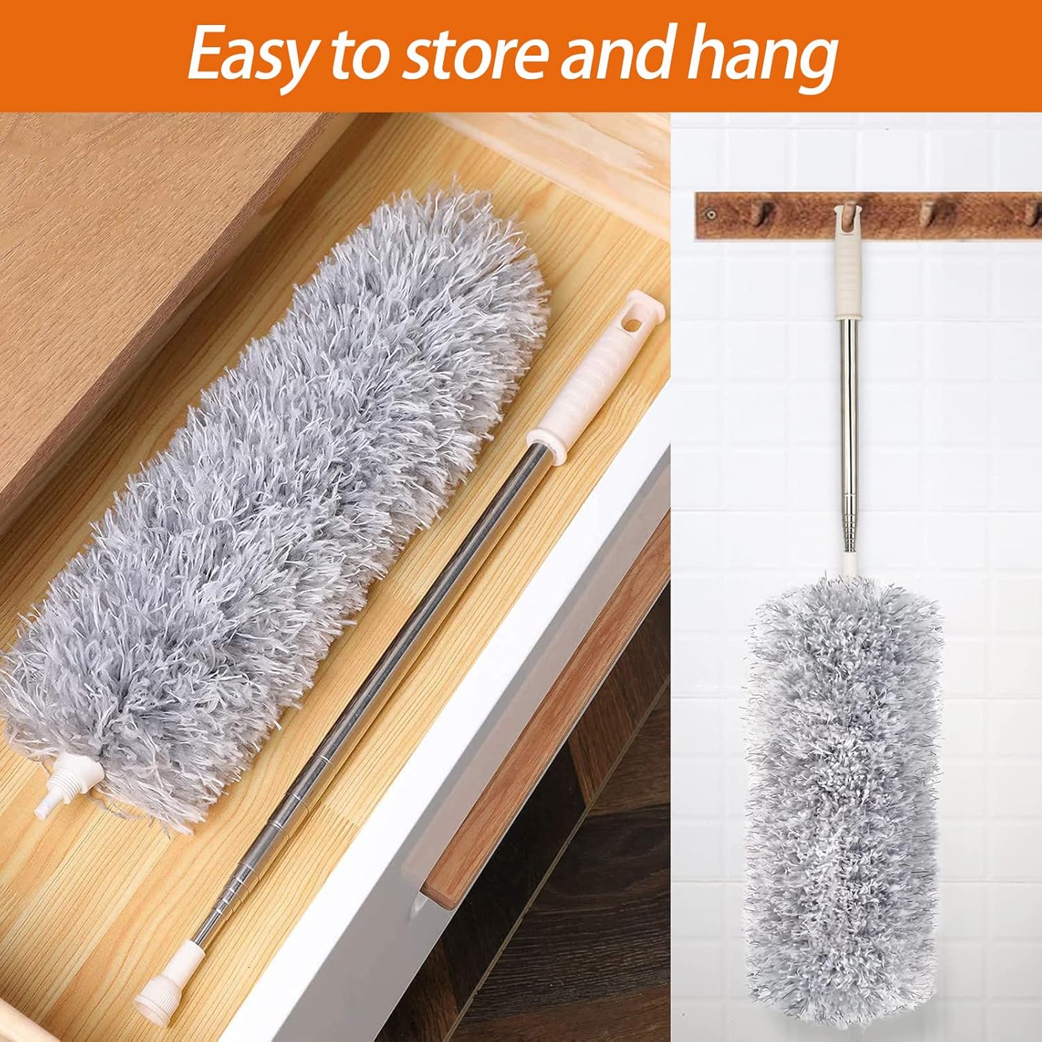 3793 Microfiber Feather Duster with 100 inches Extra Long Pole for Cleaning - Image 5