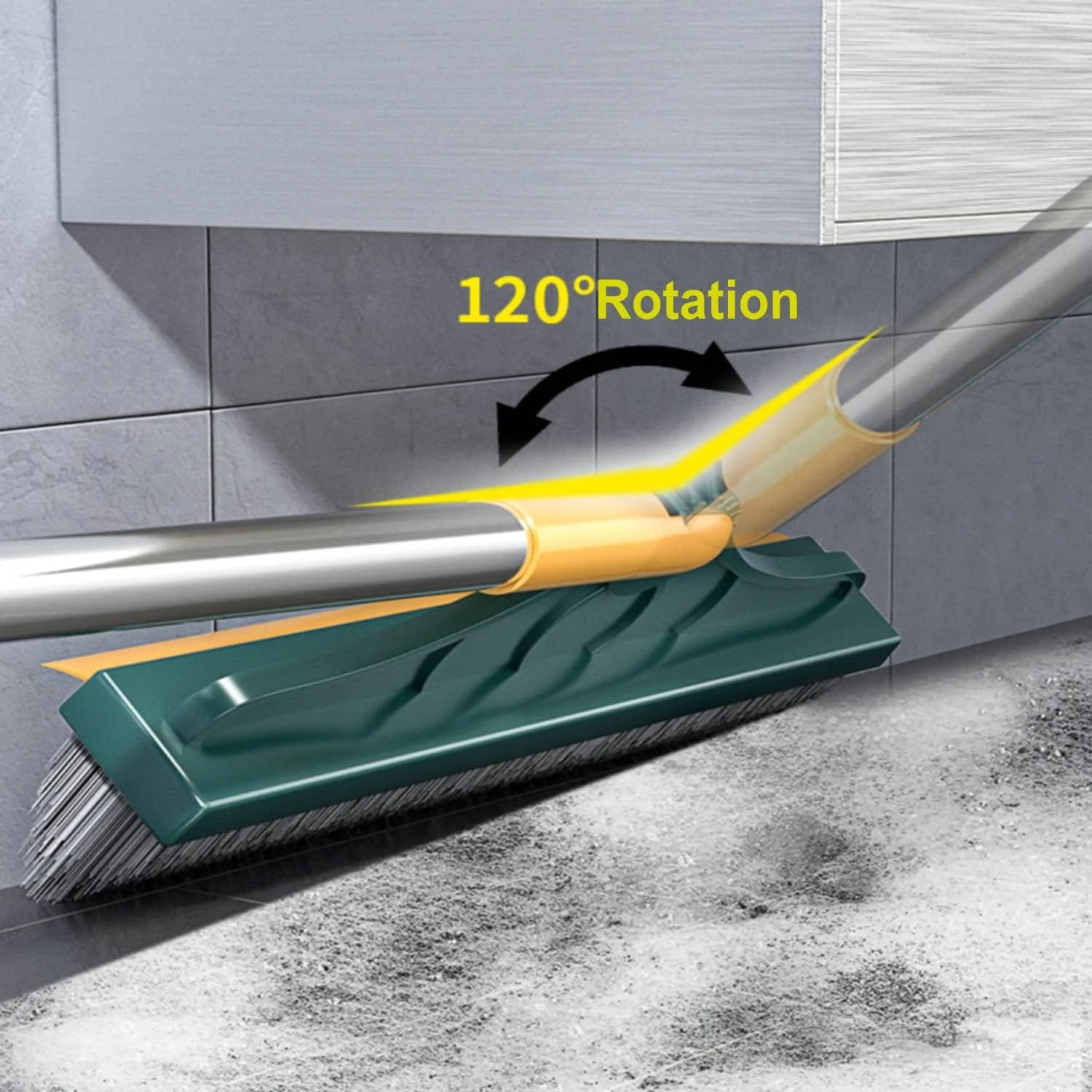 3794 2 in 1 Bathroom Floor Cleaning Brush with Wiper - Image 7
