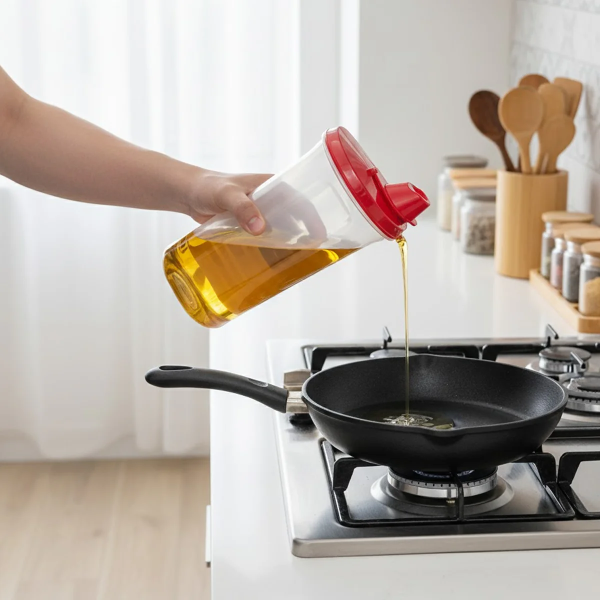 3816 Varmora Oil Can, FDA Approved BPA-Free,Unique Spout Design , Hygienic 100% Food-Grade Material 650ml - Image 2
