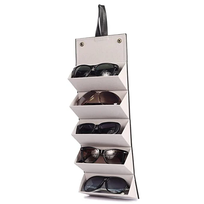 3844 Sunglasses Organizer 5 Slots Compact Travel Glasses Case - Image 11