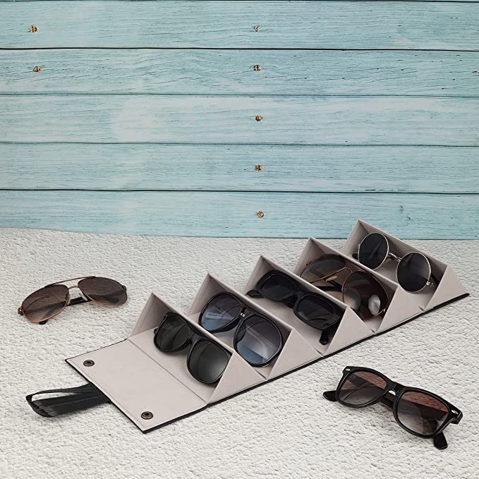 3844 Sunglasses Organizer 5 Slots Compact Travel Glasses Case - Image 2