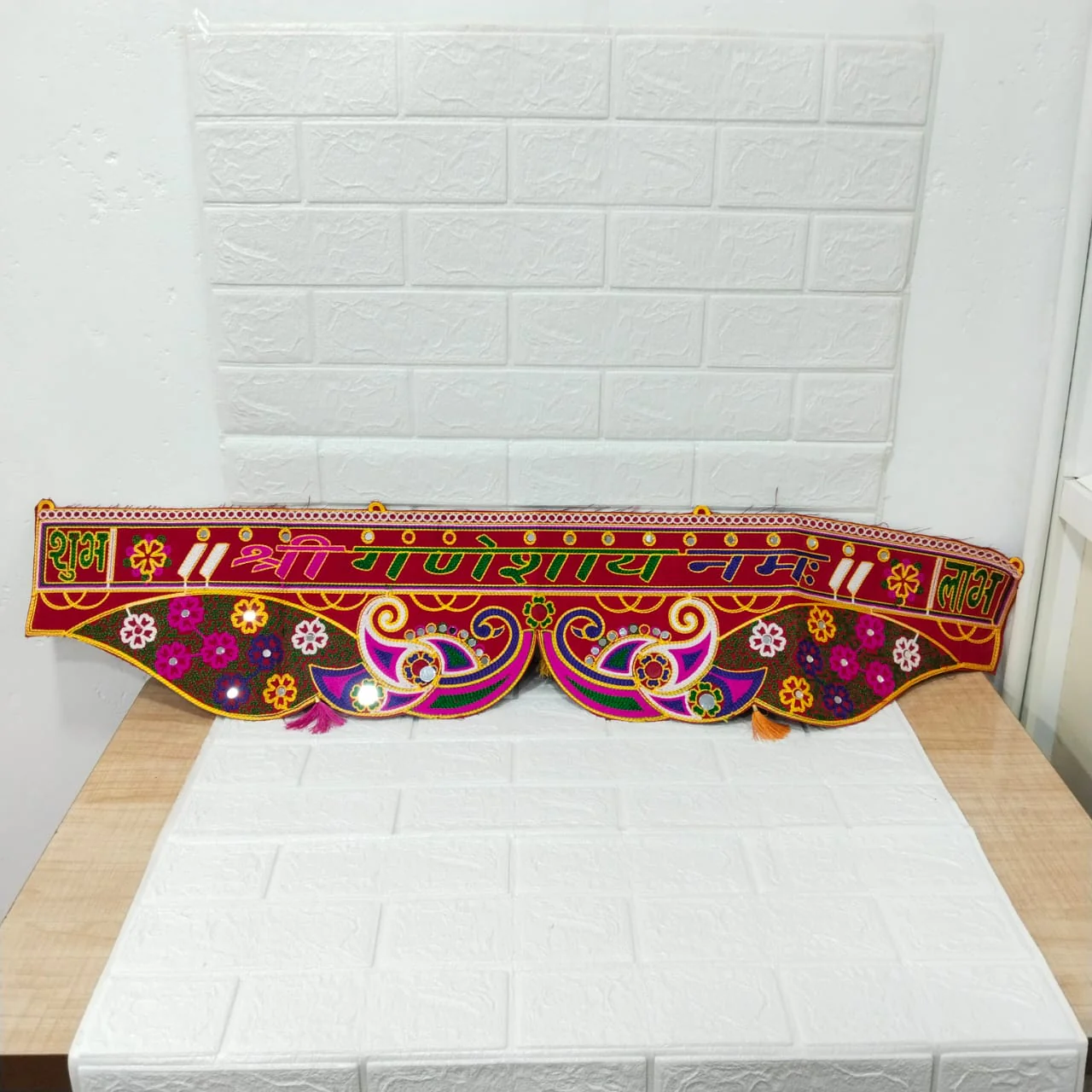 3892 42inch Traditional Art Handmade Door, Velvet Toran, Hanging for Home Traditional, Multicolour - Image 6