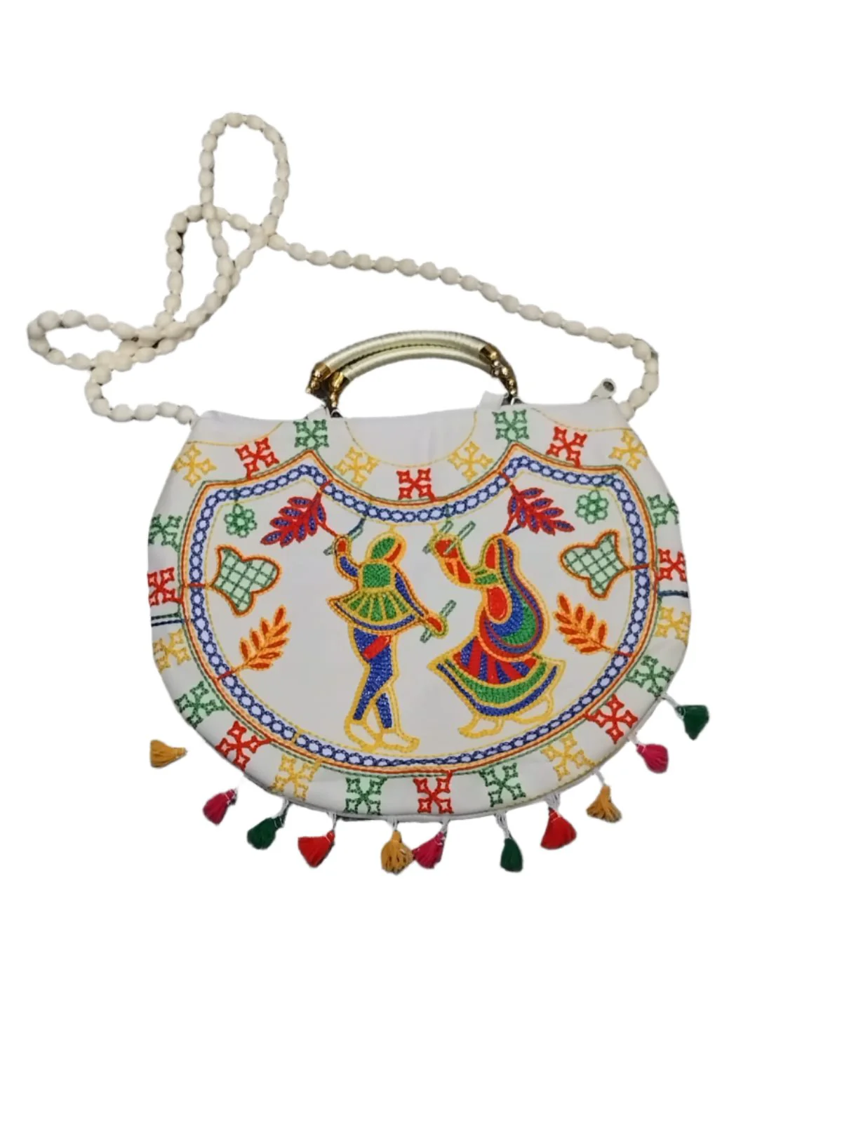 3895 11inch Hand Crafted Embroidered Shoulder Bag with handle, Traditional Bag, Gifting, Women beautiful Shoulder bags, Handbag for girls, Stylish bag - Image 7