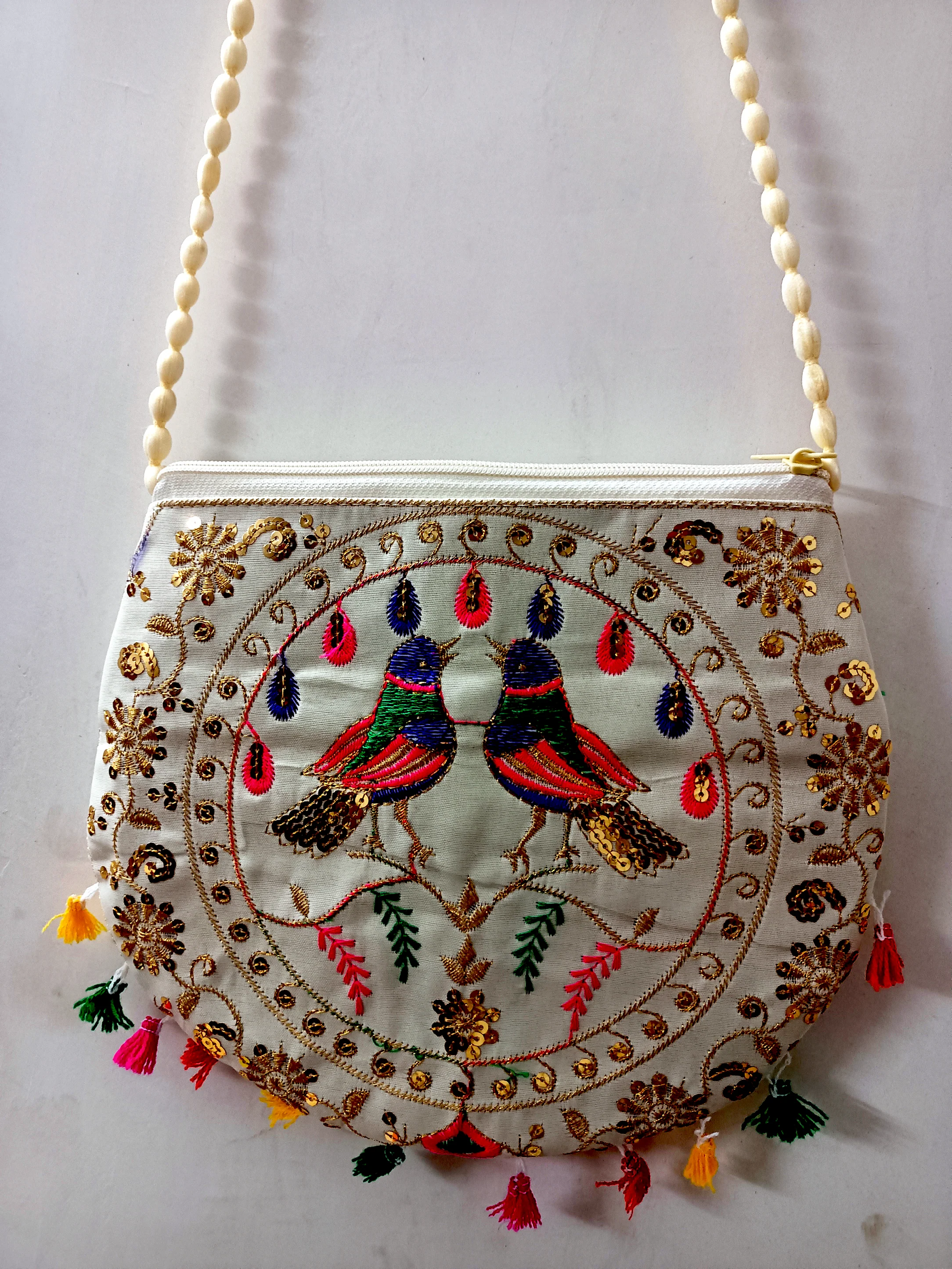 3898 11inch Hand Crafted Embroidered Shoulder Bag, Traditional Bag, Gifting, Women beautiful Shoulder bags, Handbag for girls, Stylish bag - Image 3