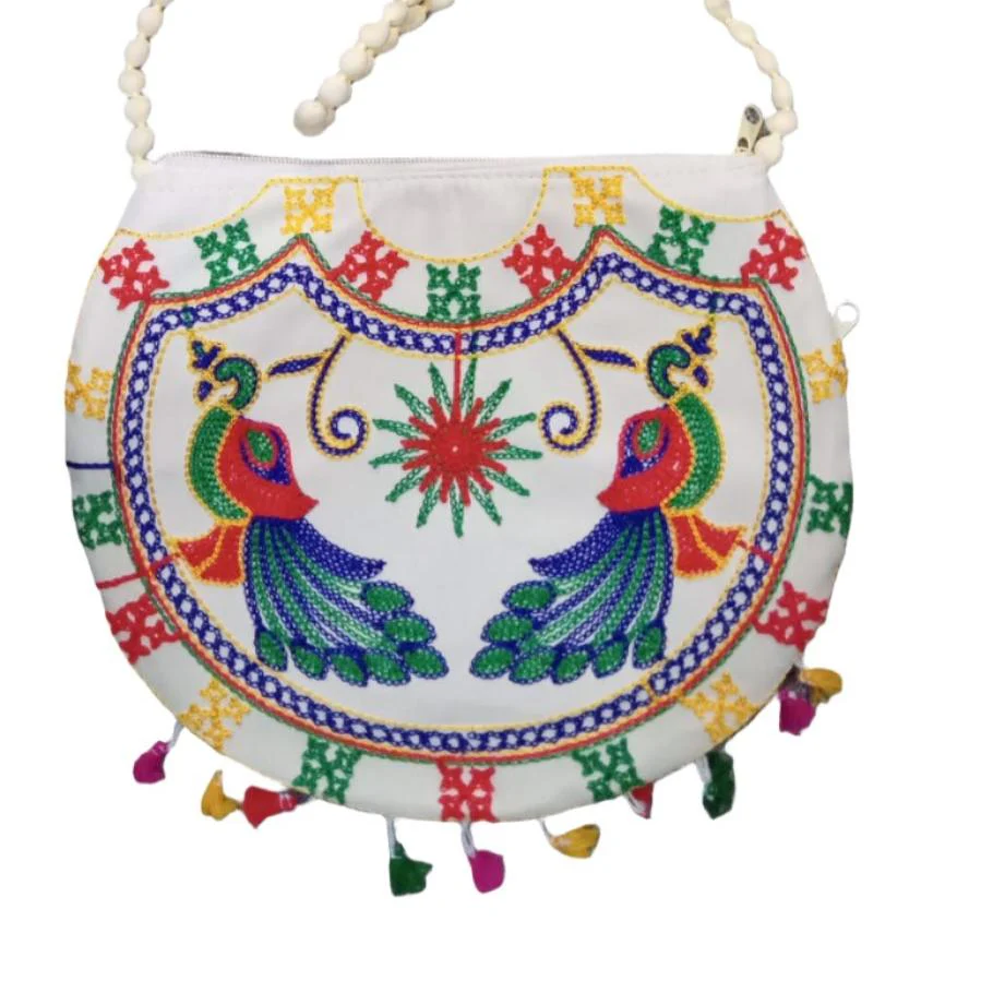 3898 11inch Hand Crafted Embroidered Shoulder Bag, Traditional Bag, Gifting, Women beautiful Shoulder bags, Handbag for girls, Stylish bag - Image 4