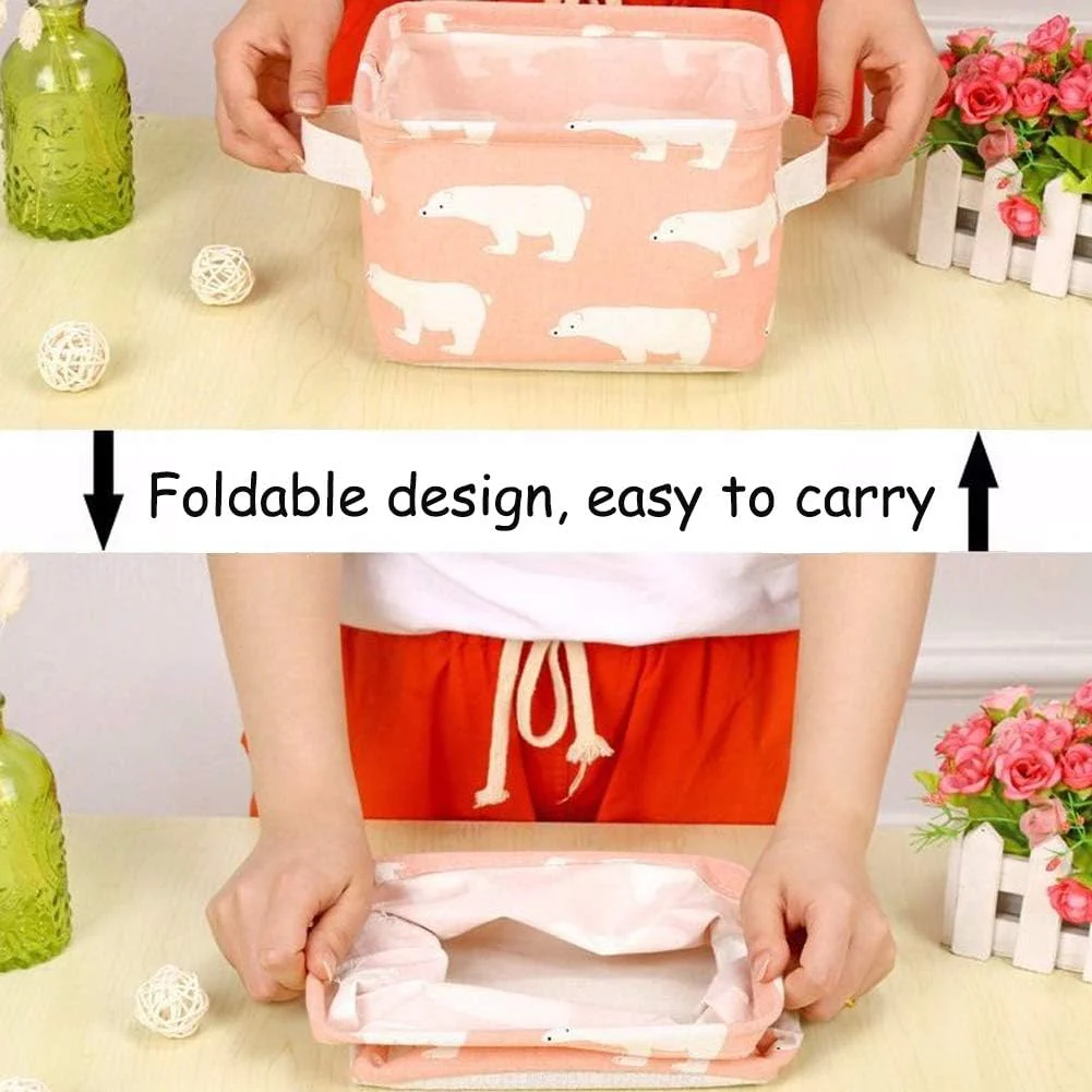 3963 Foldable Multipurpose Storage Box Small Canvas Fabric Baskets - Image 8