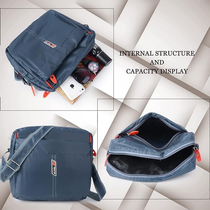 3965 Men's and Women's Polyester Sling Crossbody Bag 8X3X7Inches - Image 7