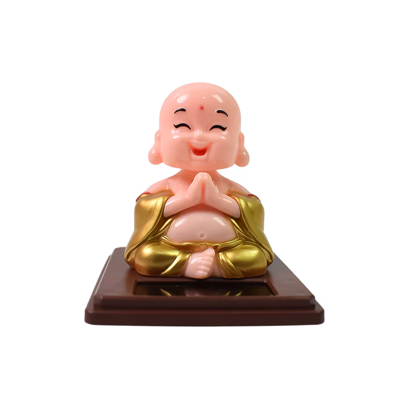 4068 Solar Power Moving Head Buddha Statue Car Ornament (1 Pc / Mix Color) - Image 4