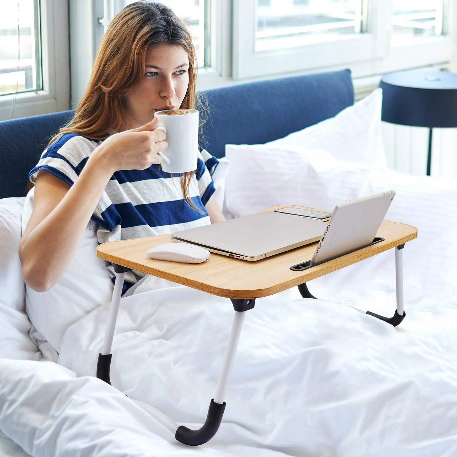 4493 Multi-Purpose Laptop Desk for Study and Reading with Foldable Non-Slip Legs Reading Table Tray , Laptop Table ,Laptop Stands, Laptop Desk, Foldable Study Laptop Table - Image 4