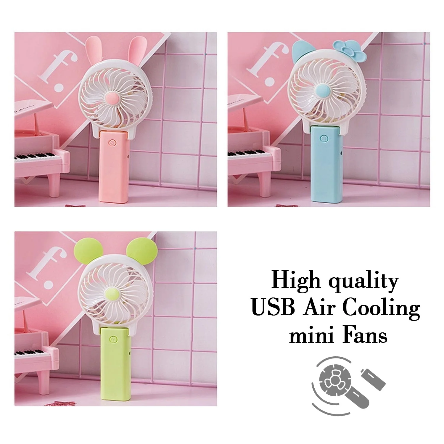 4765 Mini Cartoon Style Fan used in all kinds of places including household and many more for producing fresh air purposes. - Image 3