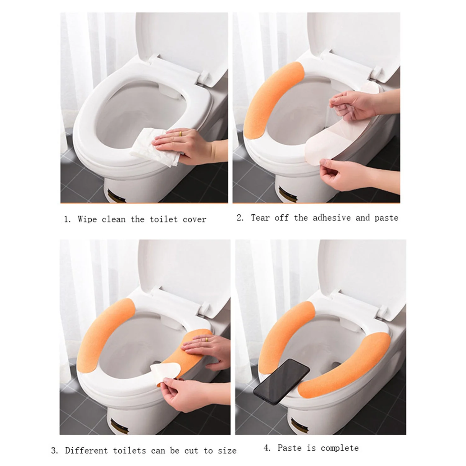 4872 Toilet Seat Cover, Toilet Seat Cushion Soft and Warm Washable Toilet seat Cover Pads Comfortable - Image 6