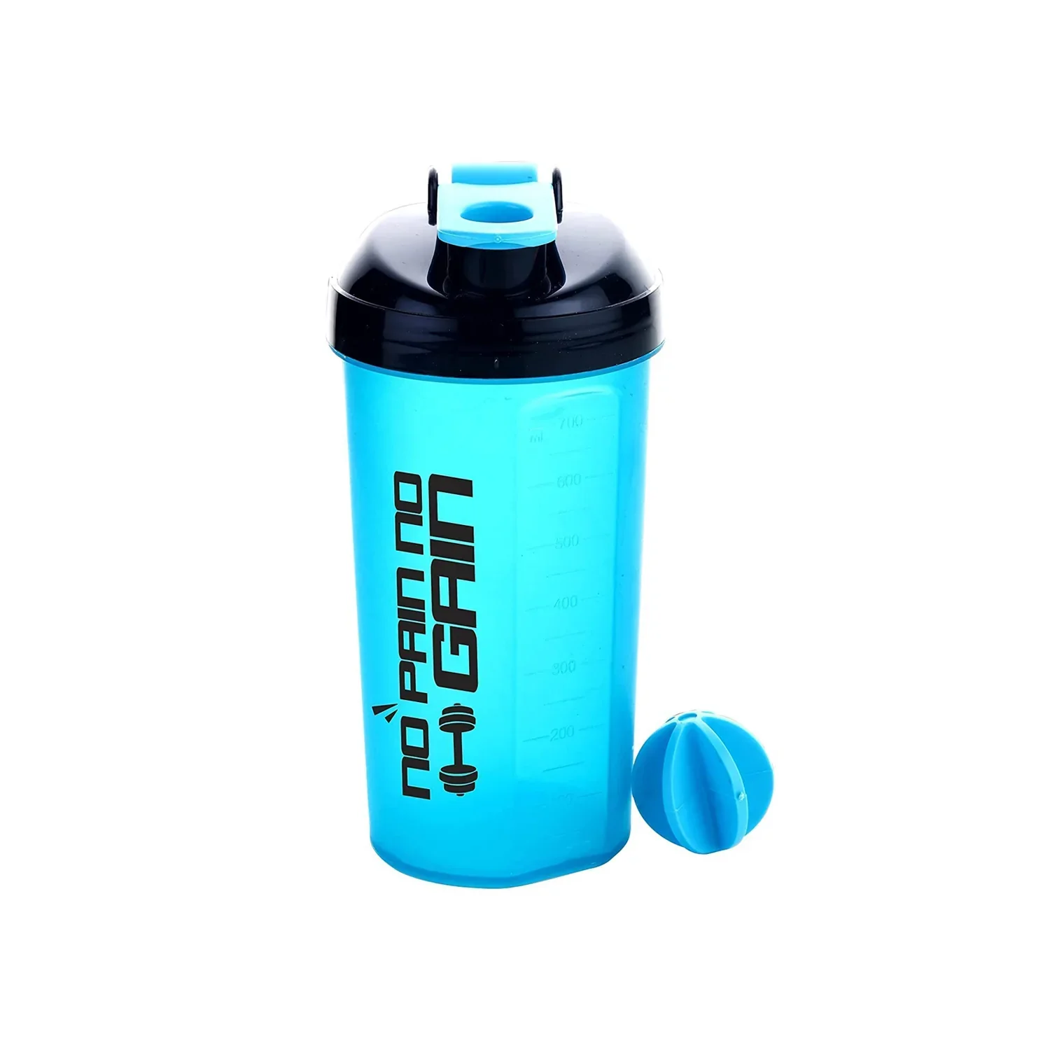 4879 700ml Protein Shaker Bottle with Powder Storage 3-Compartment Gym Shake Blender - Image 6