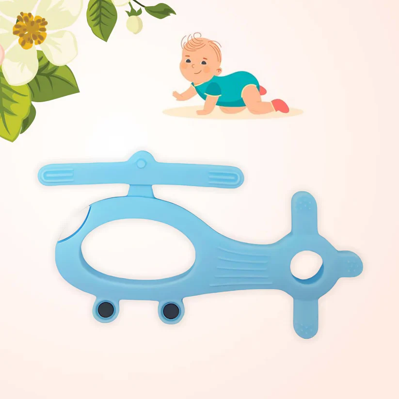4965 Silicone Helicopter Shape Teether for Baby (1 Pc / Mix Color)