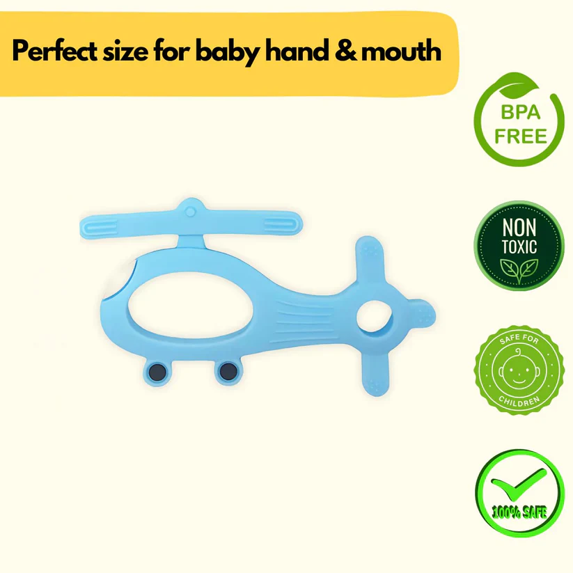 4965 Silicone Helicopter Shape Teether for Baby (1 Pc / Mix Color) - Image 4